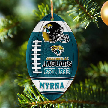 Jacksonville Jaguars Wooden Ornament 2 Sides Personalized Your Name, Sport Team Ornament, Sport Hanging Decorations, Sport Gifts