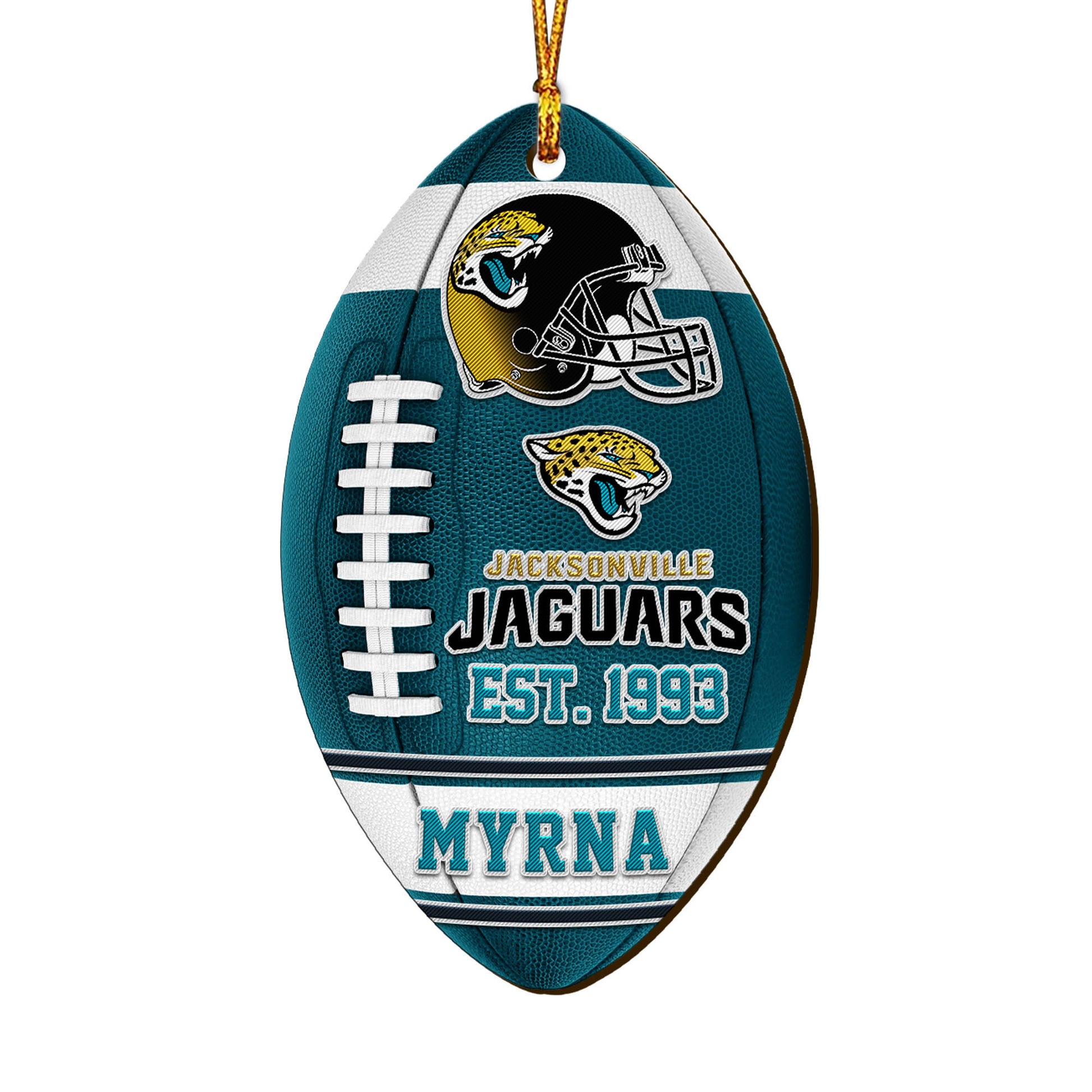 Jacksonville Jaguars Wooden Ornament 2 Sides Personalized Your Name, Sport Team Ornament, Sport Hanging Decorations, Sport Gifts