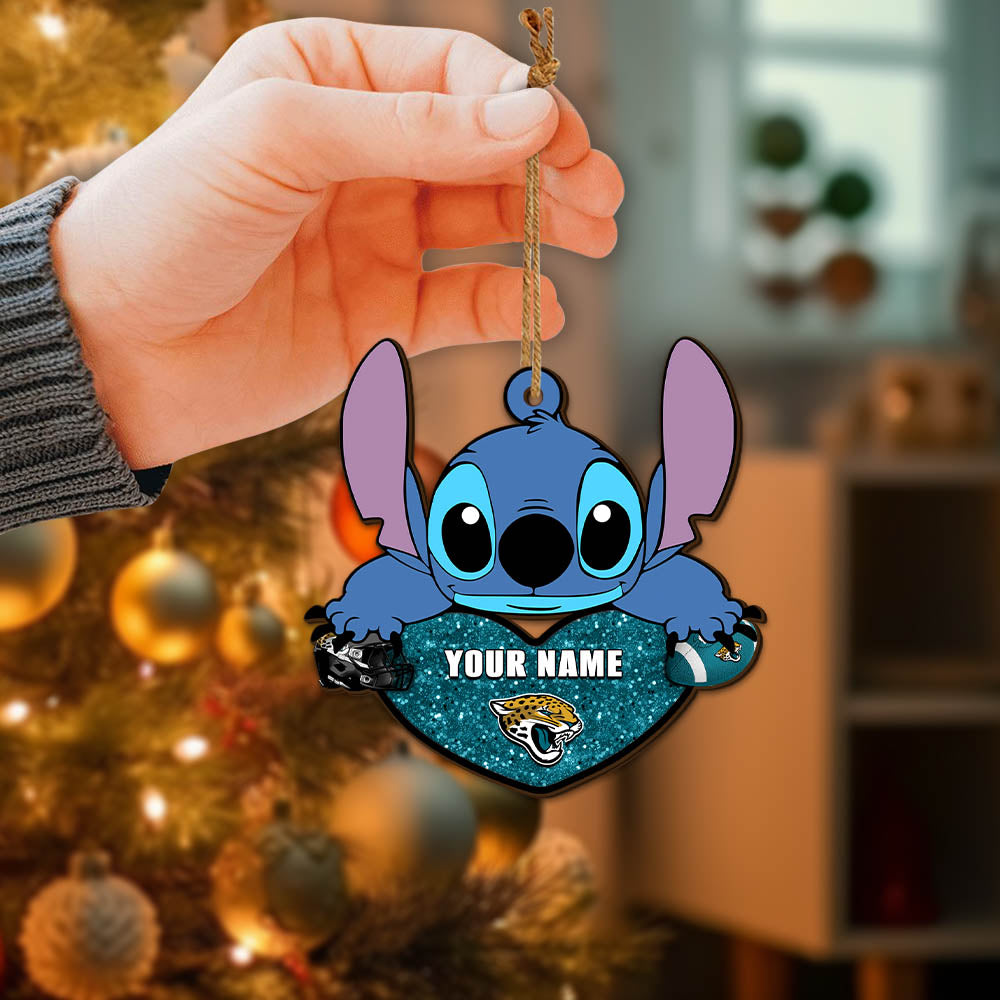 Jacksonville Jaguars Wooden Ornament Personalized Your Name , Football Team And St With Heart Ornament, Football Fan Gifts ETHY-52631