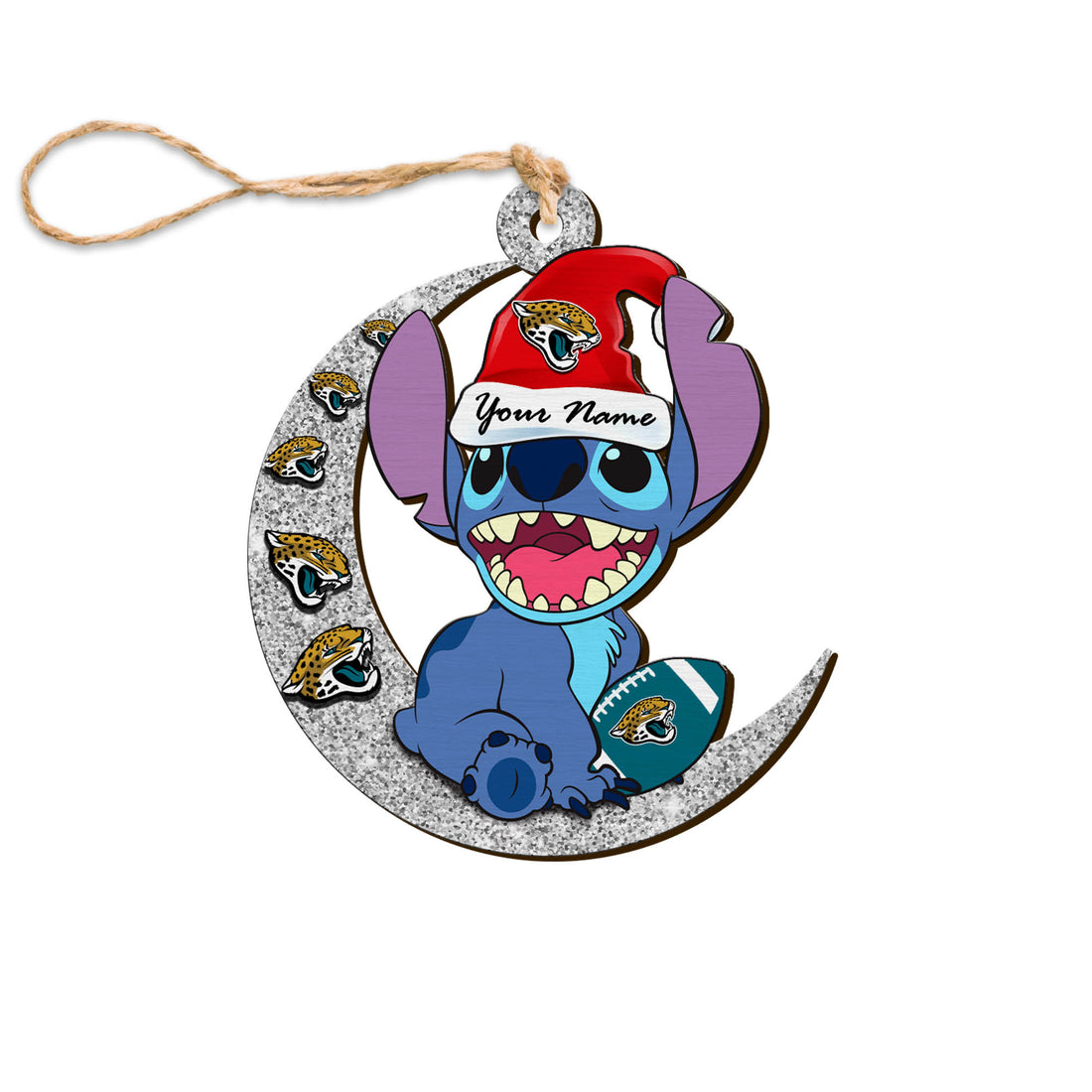 Jacksonville Jaguars Wooden Ornament Personalized Your Name , Football Team And St With Moon Ornament, Fan Gifts, Sport Home Decorations ETHY-52639