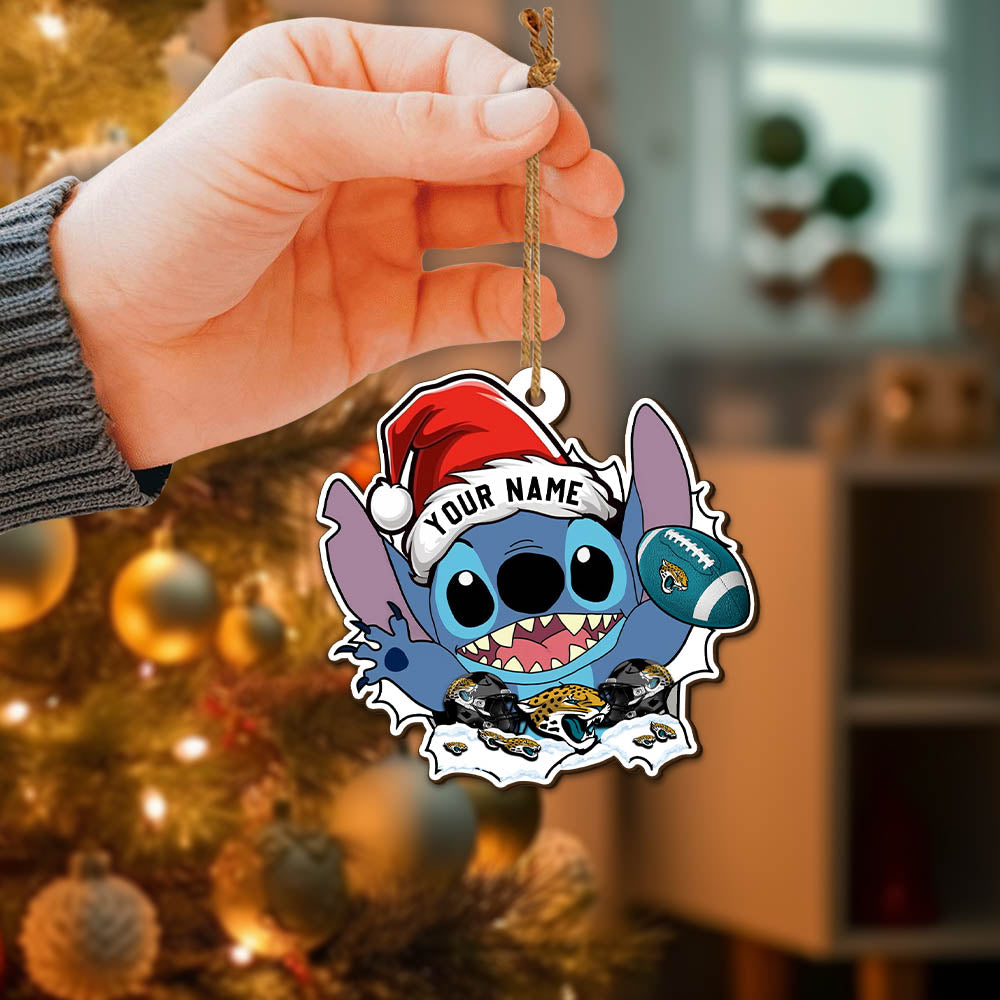 Jacksonville Jaguars Wooden Ornament Personalized Your Name, Football Team With St Ornament, Christmas Ornament Gift, Football Fan Gifts ETHY-52632