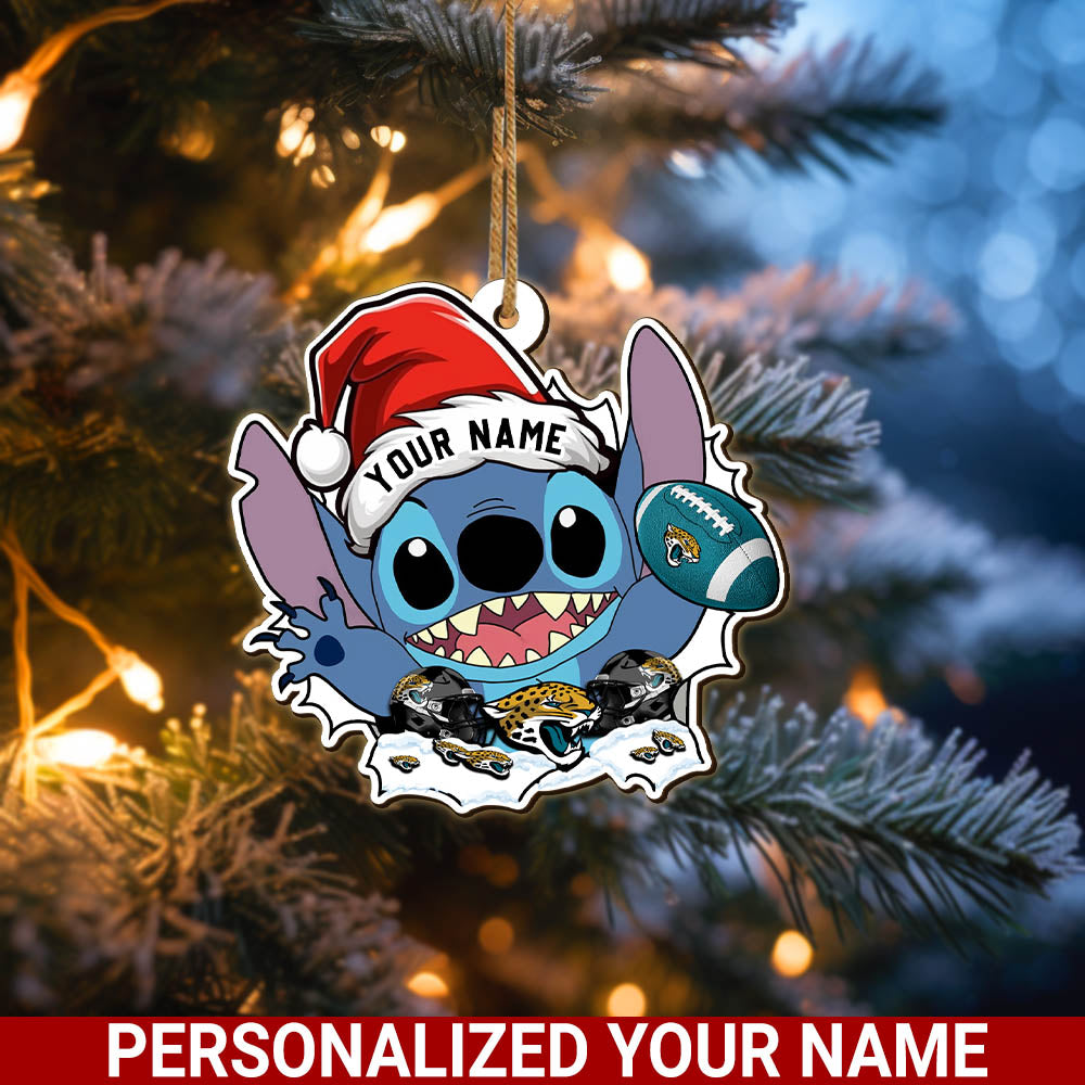 Jacksonville Jaguars Wooden Ornament Personalized Your Name, Football Team With St Ornament, Christmas Ornament Gift, Football Fan Gifts ETHY-52632