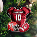 Kansas City Chiefs 2 Layered Piece Wooden Ornament Custom Name And Number, Sport Team Ornament, Sport Gifts ETRG-52175