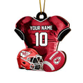Kansas City Chiefs 2 Layered Piece Wooden Ornament Custom Name And Number, Sport Team Ornament, Sport Gifts ETRG-52175