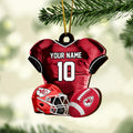 Kansas City Chiefs 2 Layered Piece Wooden Ornament Custom Name And Number, Sport Team Ornament, Sport Gifts ETRG-52175