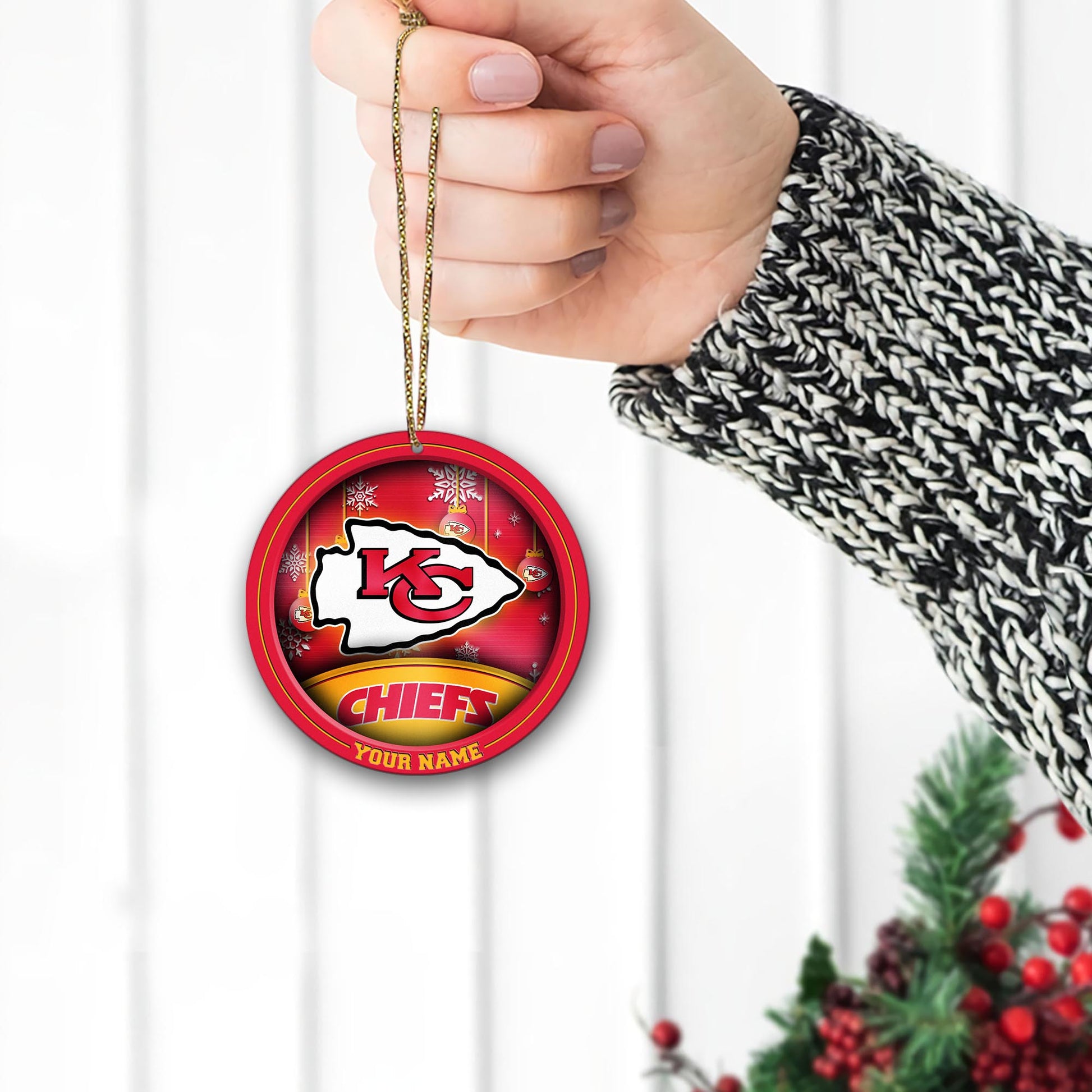 Kansas City Chiefs Circle Aluminium Custom Ornament 2 Side Trending New Arrivals H52912 ETUG311023