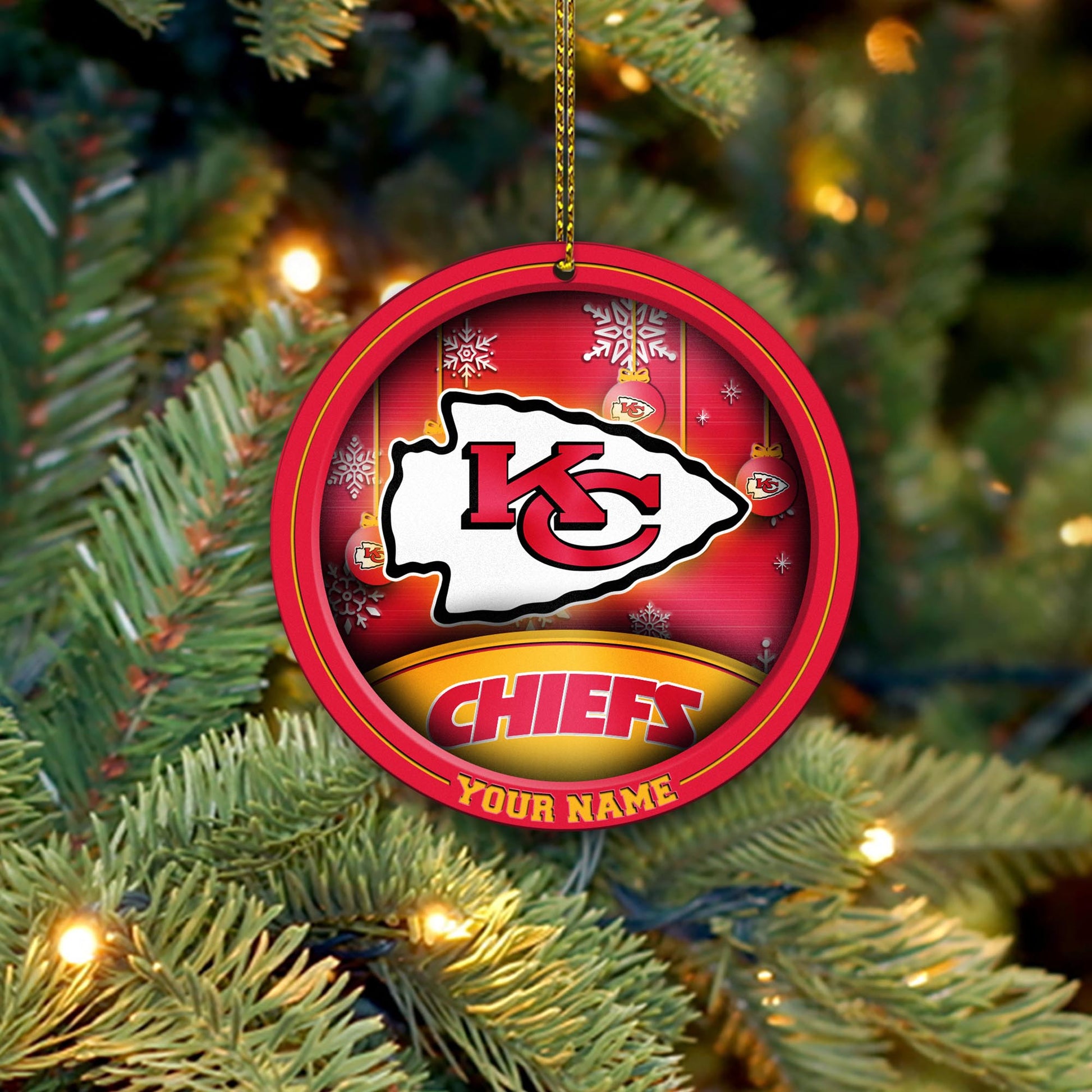 Kansas City Chiefs Circle Aluminium Custom Ornament 2 Side Trending New Arrivals H52912 ETUG311023