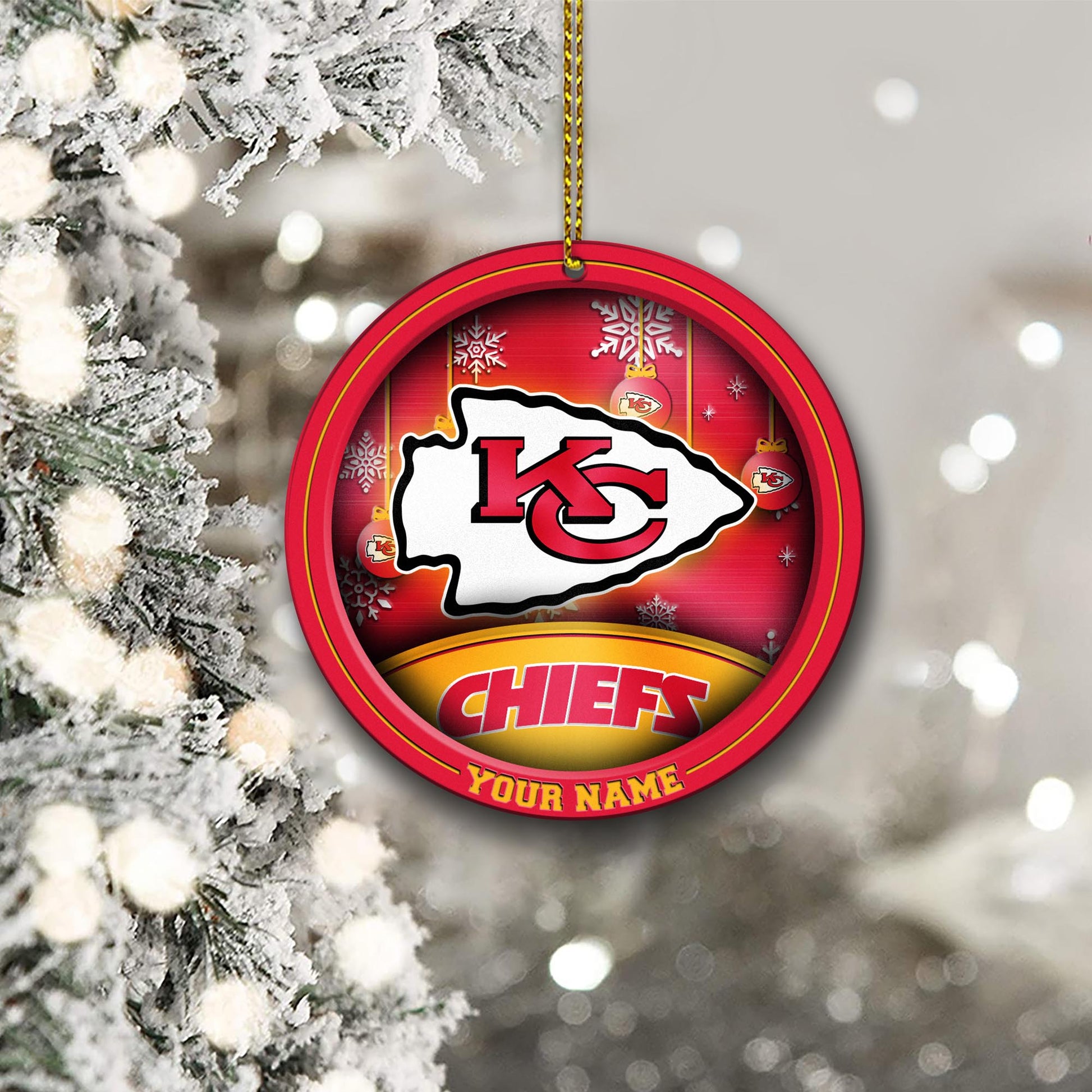 Kansas City Chiefs Circle Aluminium Custom Ornament 2 Side Trending New Arrivals H52912 ETUG311023