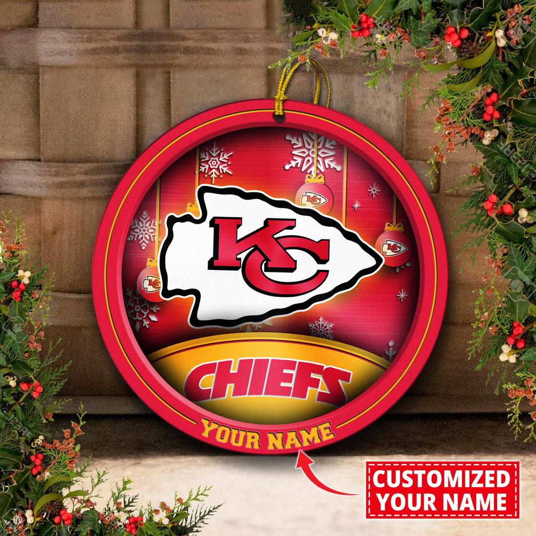 Kansas City Chiefs Circle Aluminium Custom Ornament 2 Side Trending New Arrivals H52912 ETUG311023