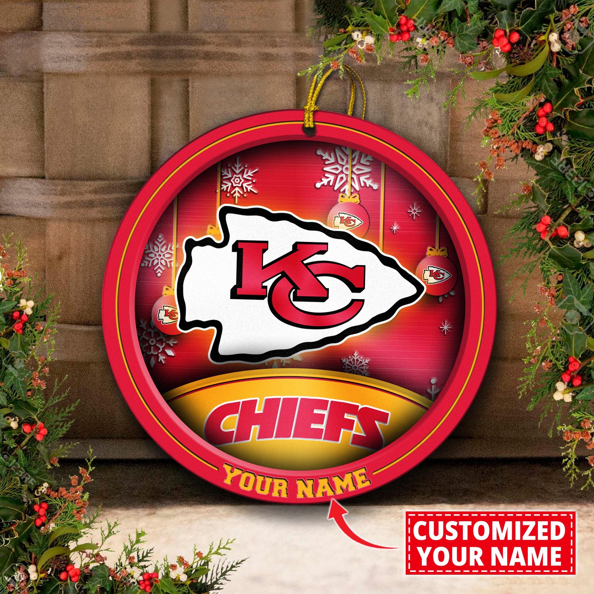Kansas City Chiefs Circle Aluminium Custom Ornament 2 Side Trending New Arrivals H52912 ETUG311023