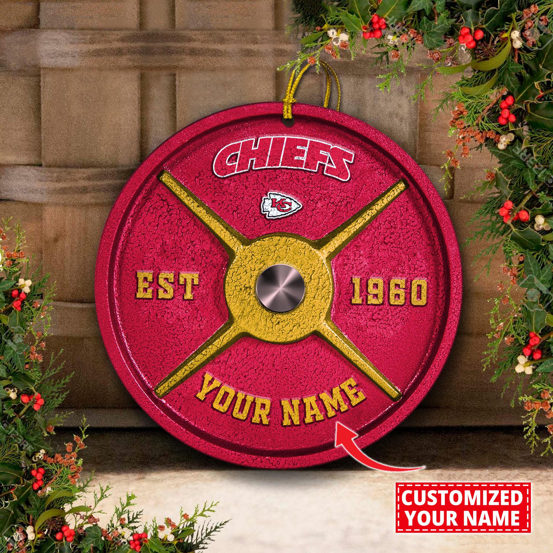 Kansas City Chiefs Fitness Circle Aluminium Custom Ornament 2 Side Trending New Arrivals H52884 ETUG311023
