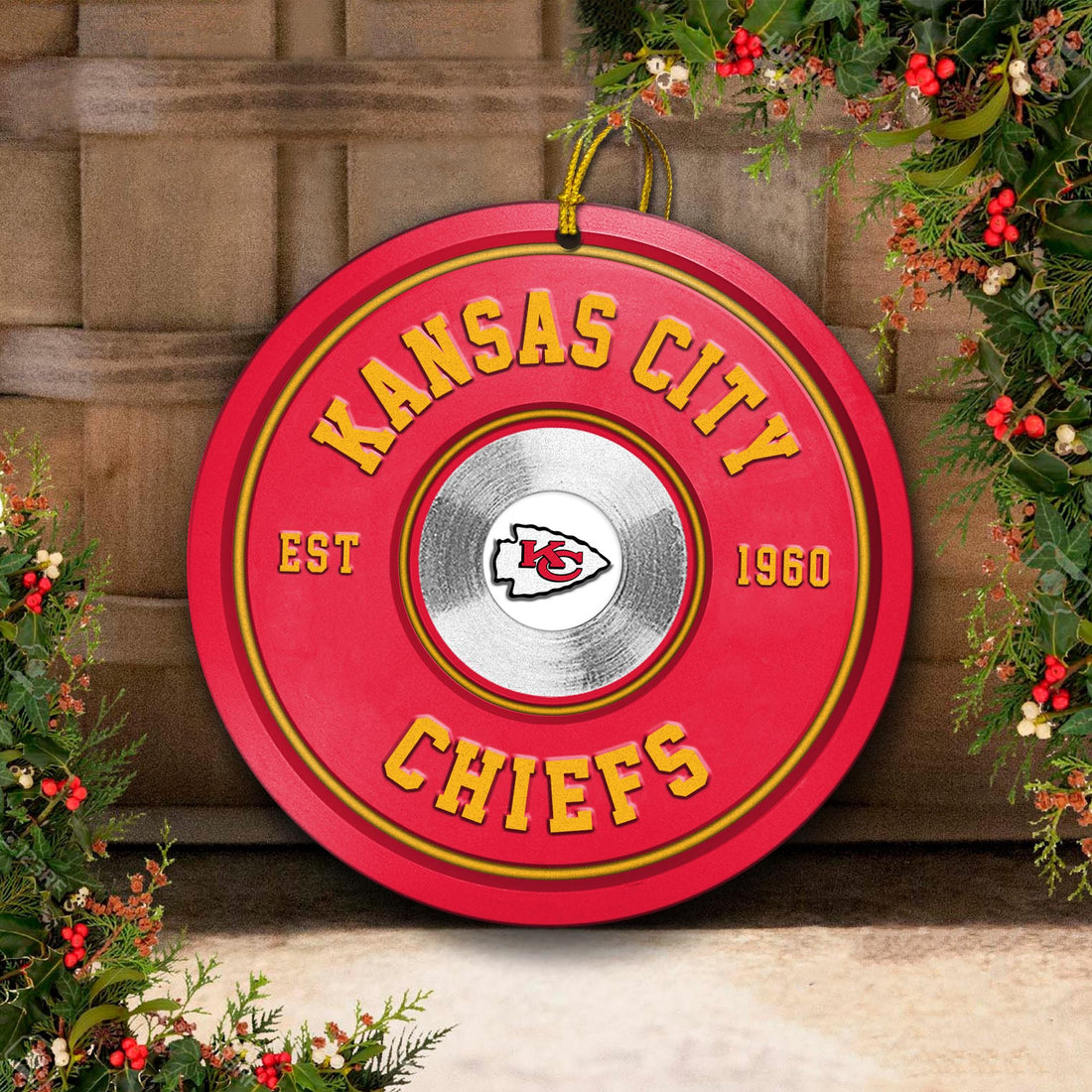 Kansas City Chiefs Fitness Circle Aluminium Ornament 2 Side Trending New Arrivals H52883 ETUG311023