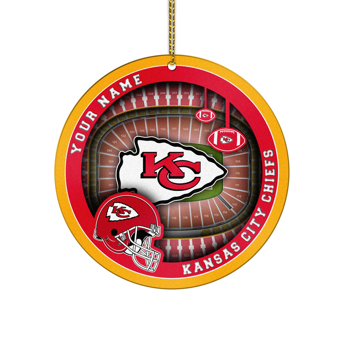Kansas City Chiefs Stadium Circle Aluminium Custom Ornament 2 Side Trending New Arrivals H52906 ETUG311023