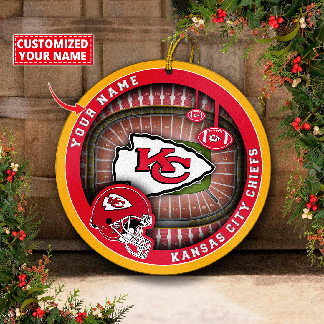 Kansas City Chiefs Stadium Circle Aluminium Custom Ornament 2 Side Trending New Arrivals H52906 ETUG311023
