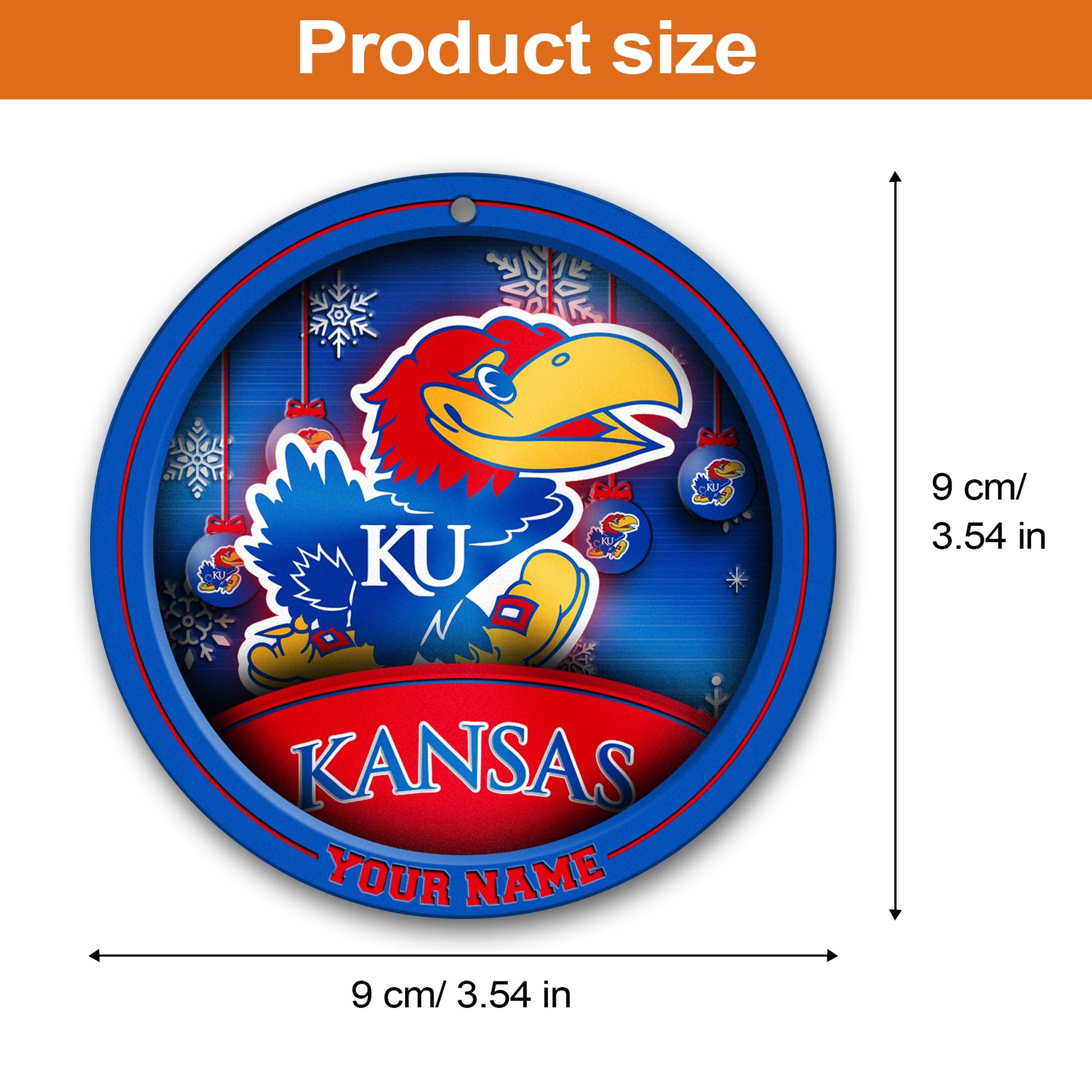Kansas Jayhawks Circle Aluminium Custom Ornament 2 Side Trending New Arrivals H52912 ETUG311023