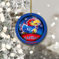Kansas Jayhawks Circle Aluminium Custom Ornament 2 Side Trending New Arrivals H52912 ETUG311023