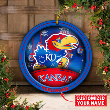 Kansas Jayhawks Circle Aluminium Custom Ornament 2 Side Trending New Arrivals H52912 ETUG311023