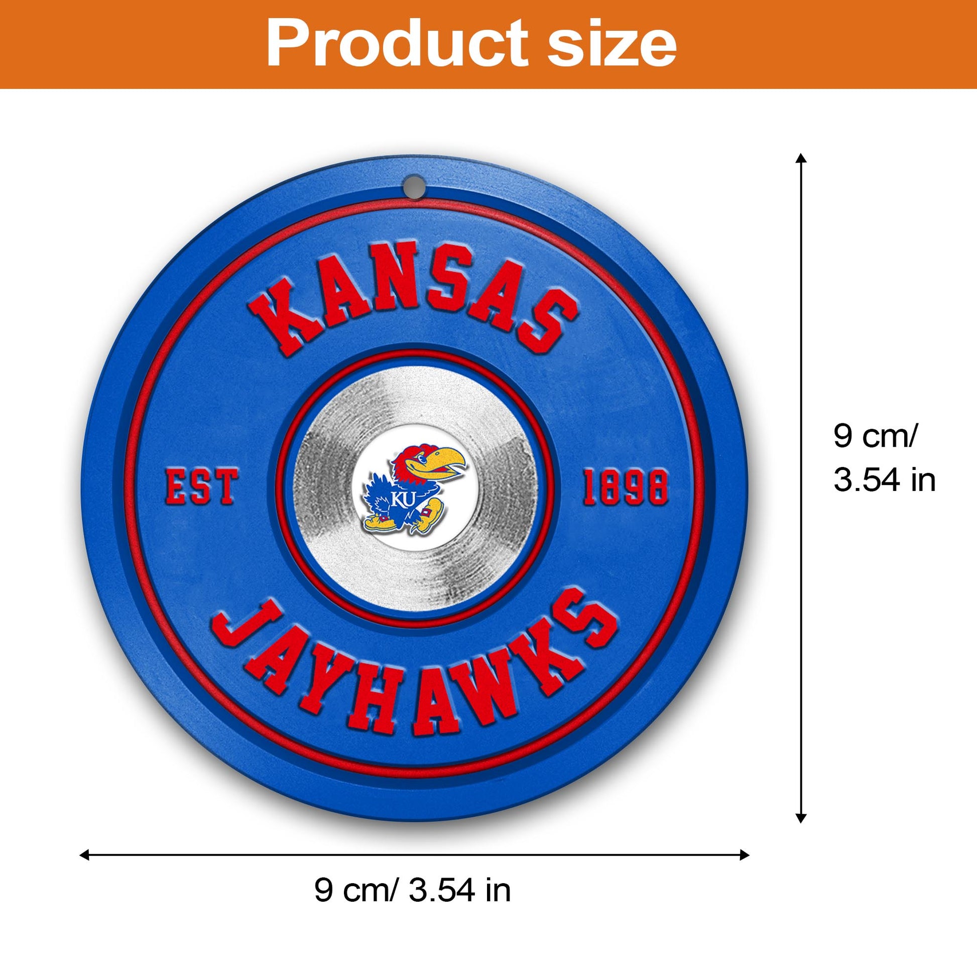 Kansas Jayhawks Fitness Circle Aluminium Ornament 2 Side Trending New Arrivals H52883 ETUG311023