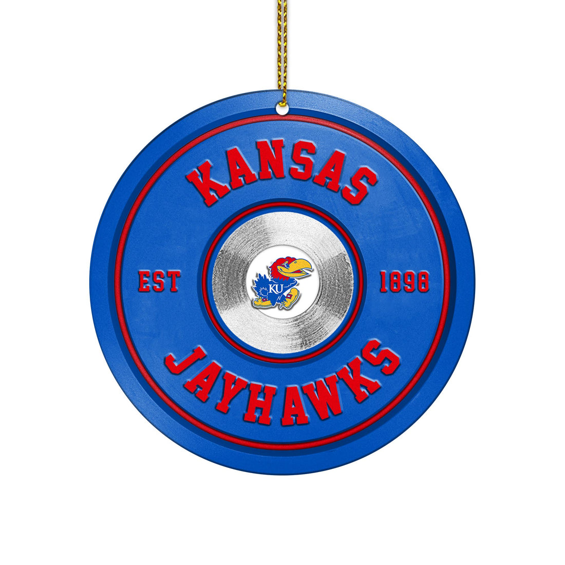 Kansas Jayhawks Fitness Circle Aluminium Ornament 2 Side Trending New Arrivals H52883 ETUG311023