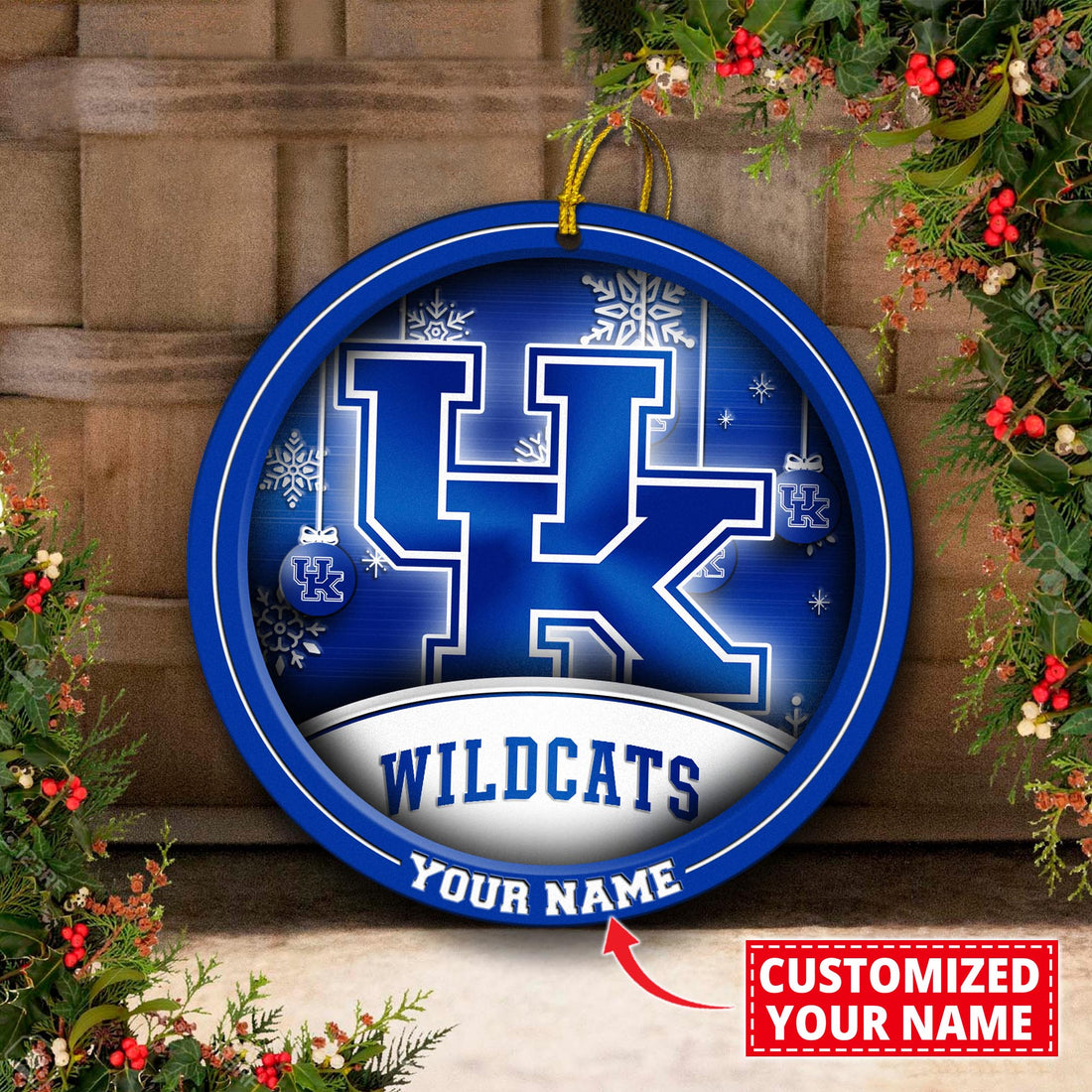 Kentucky Wildcats Circle Aluminium Custom Ornament 2 Side Trending New Arrivals H52912 ETUG311023