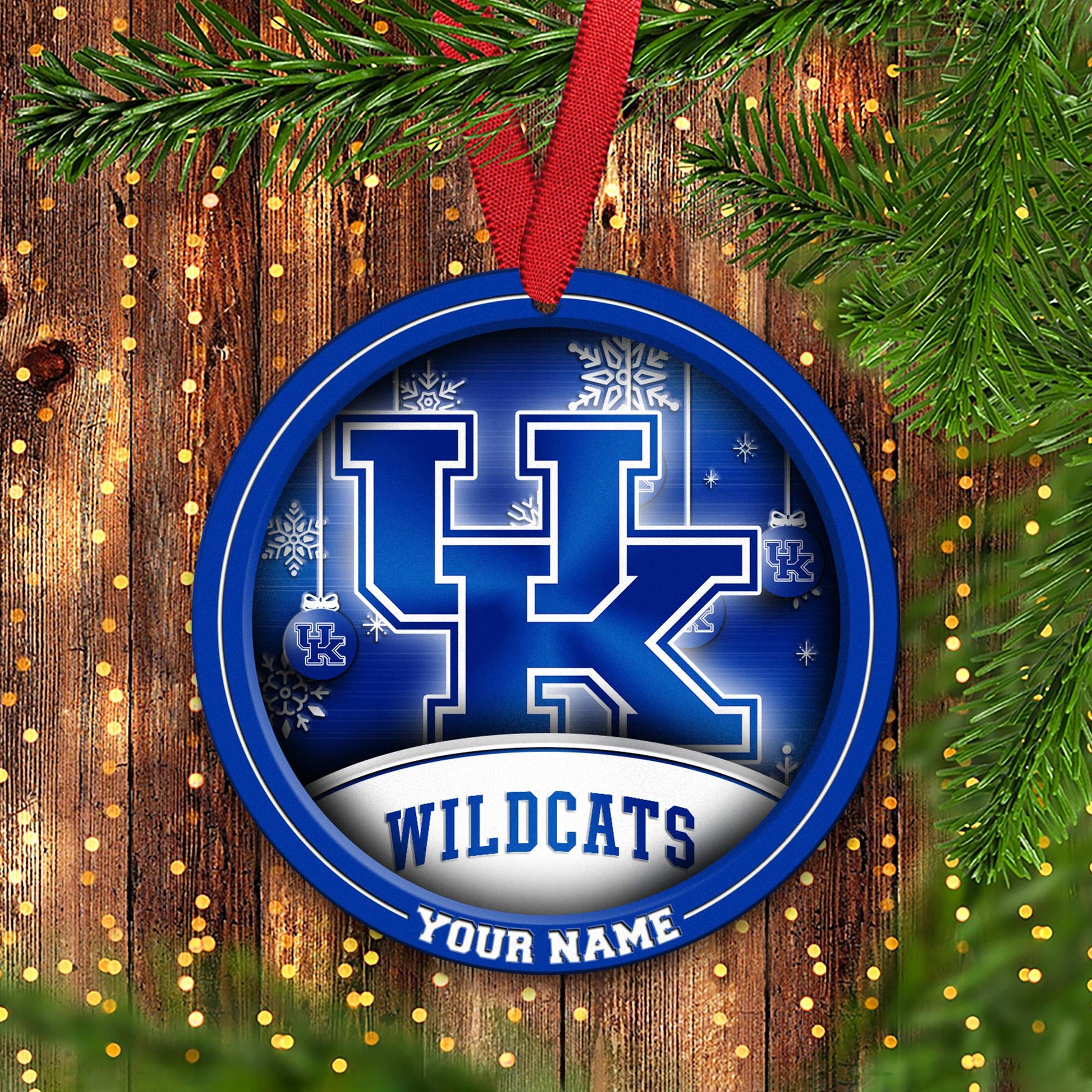Kentucky Wildcats Circle Aluminium Custom Ornament 2 Side Trending New Arrivals H52912 ETUG311023