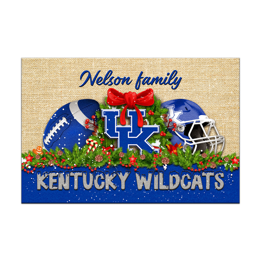Kentucky Wildcats Doormat Personalized Your Name, Sport Team Doormat, Christmas Gifts For Football Fan, Home Decor ETHY-52726