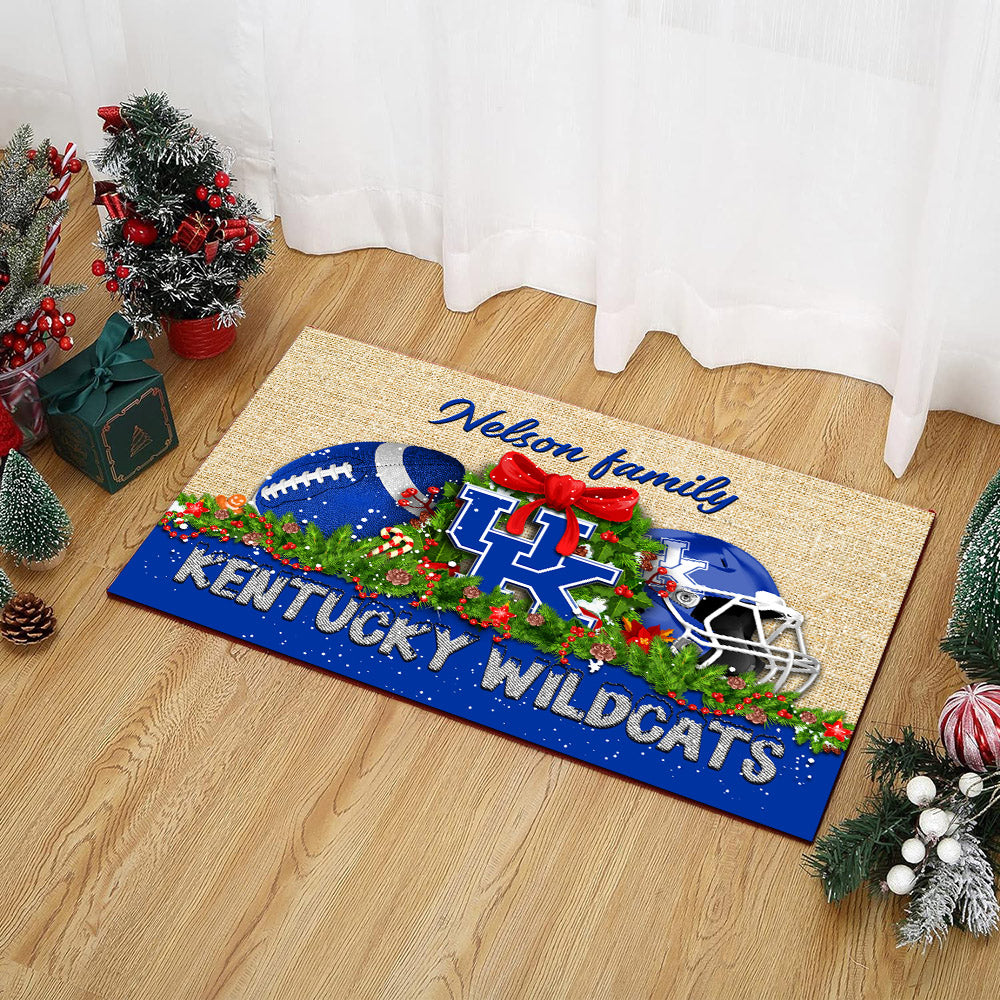 Kentucky Wildcats Doormat Personalized Your Name, Sport Team Doormat, Christmas Gifts For Football Fan, Home Decor ETHY-52726