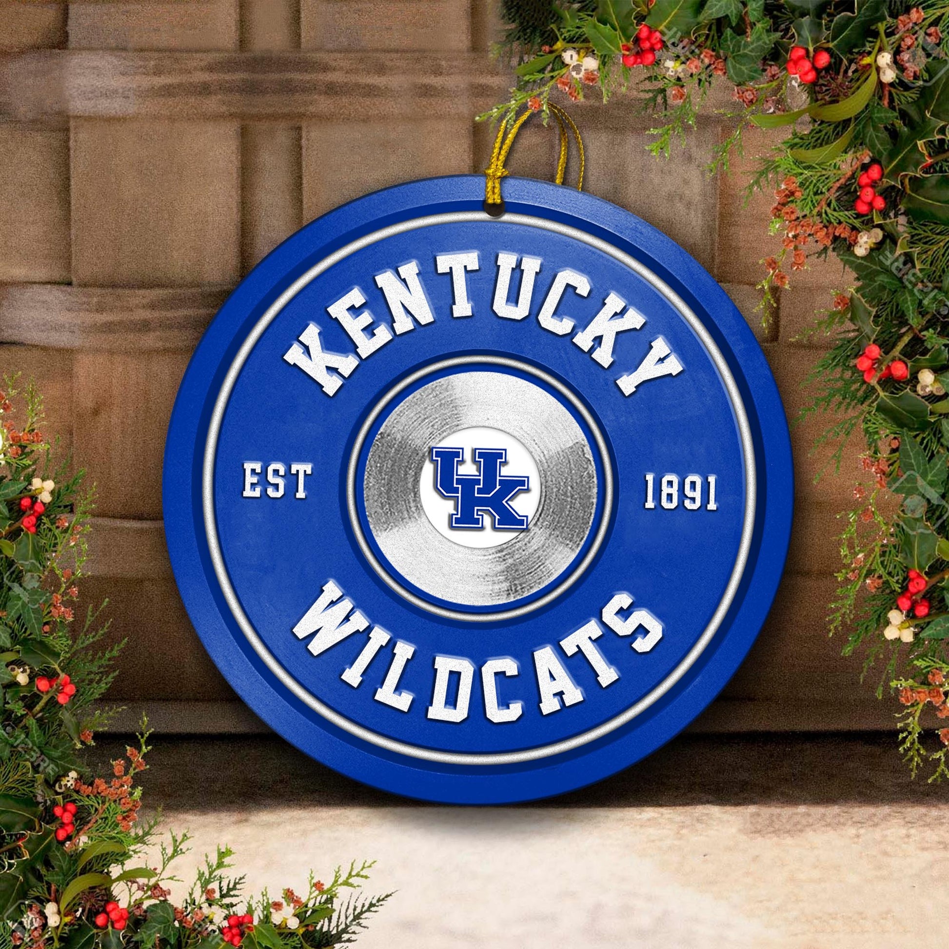 Kentucky Wildcats Fitness Circle Aluminium Ornament 2 Side Trending New Arrivals H52883 ETUG311023