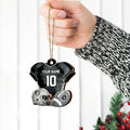Las Vegas Raiders 2 Layered Piece Wooden Ornament Custom Name And Number, Sport Team Ornament, Sport Gifts ETRG-52175