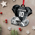 Las Vegas Raiders 2 Layered Piece Wooden Ornament Custom Name And Number, Sport Team Ornament, Sport Gifts ETRG-52175
