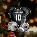 Las Vegas Raiders 2 Layered Piece Wooden Ornament Custom Name And Number, Sport Team Ornament, Sport Gifts ETRG-52175