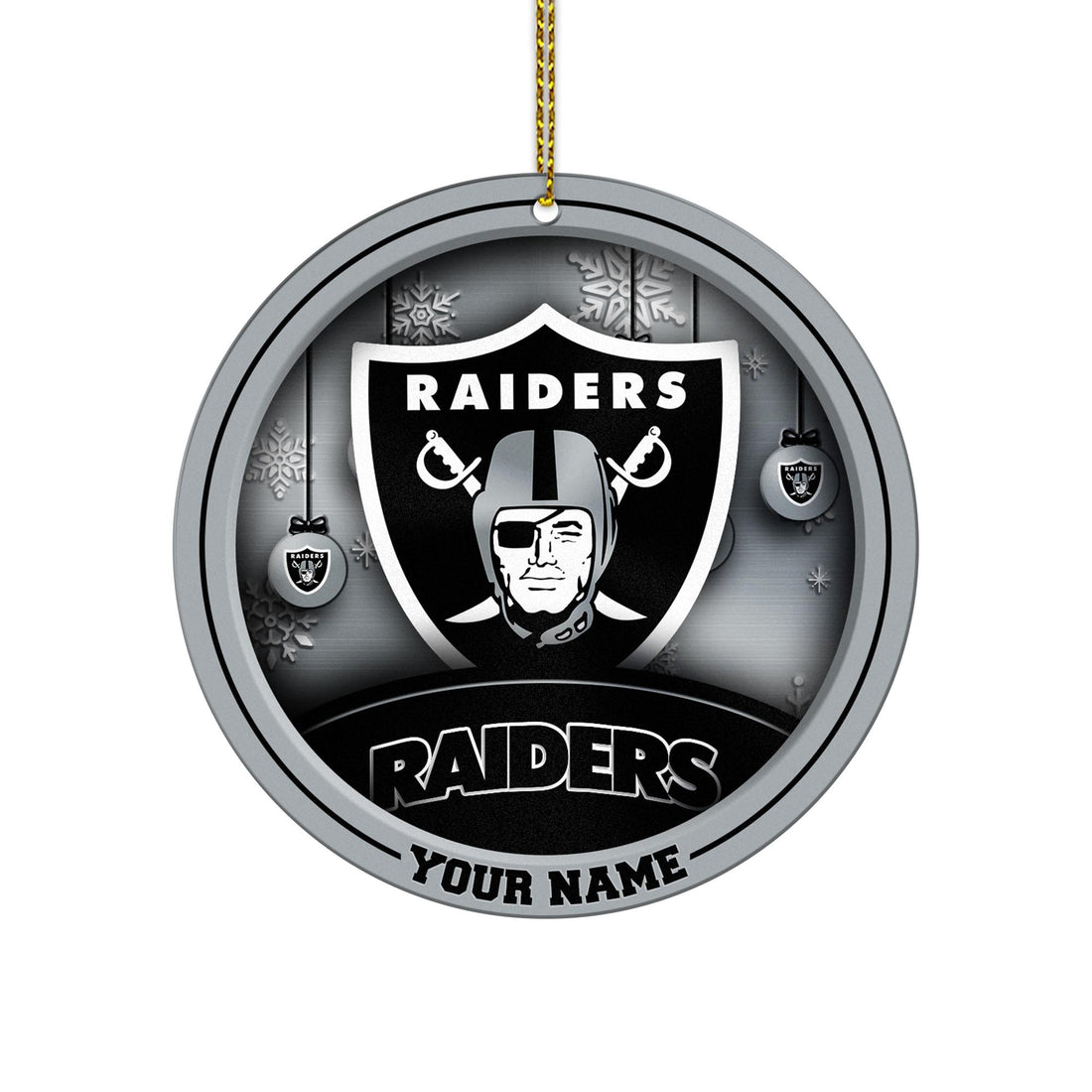 Las Vegas Raiders Circle Aluminium Custom Ornament 2 Side Trending New Arrivals H52912 ETUG311023