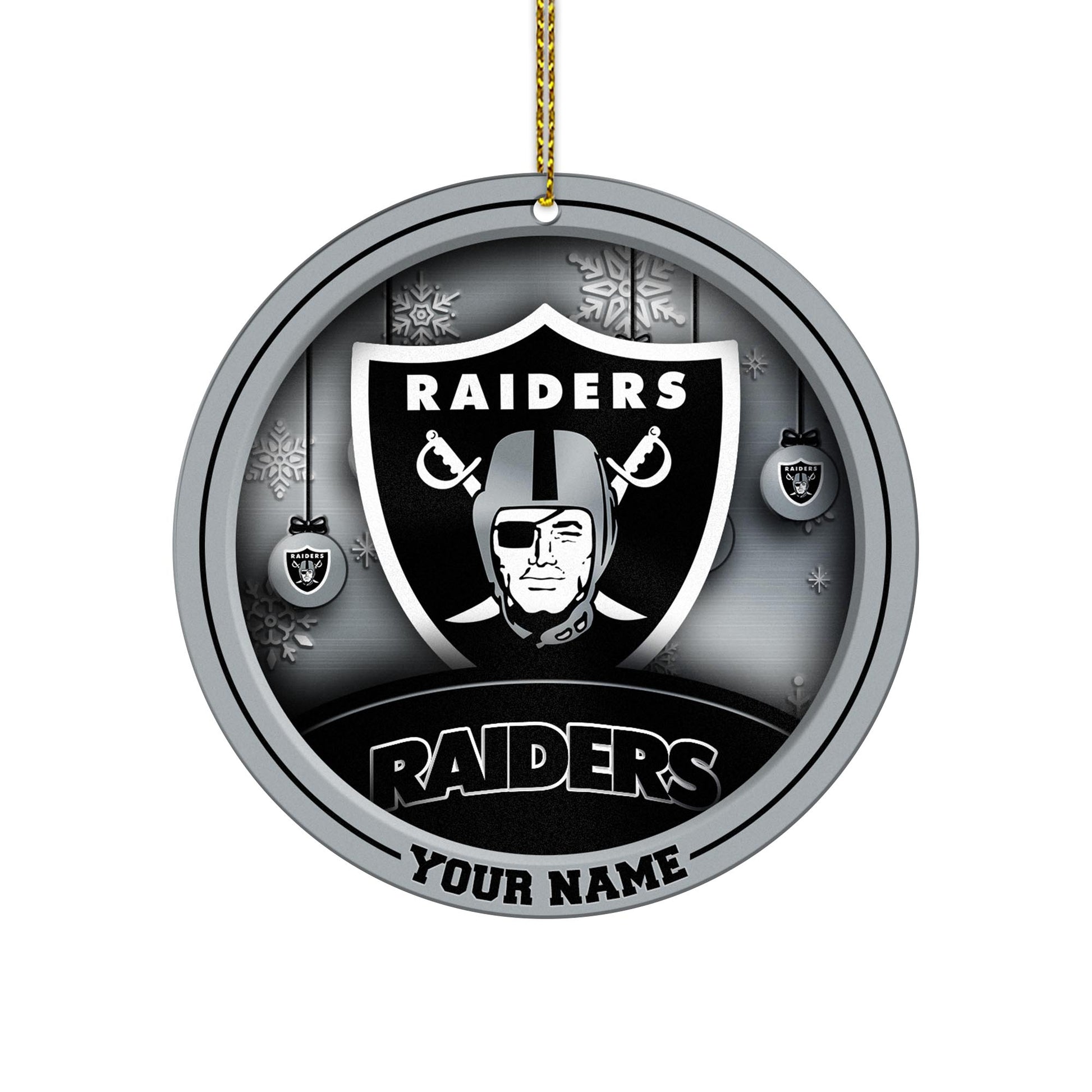 Las Vegas Raiders Circle Aluminium Custom Ornament 2 Side Trending New Arrivals H52912 ETUG311023