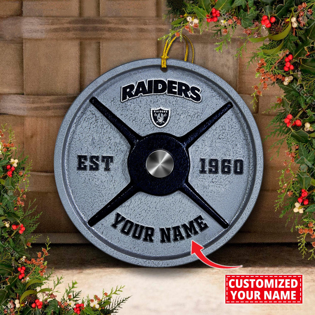 Las Vegas Raiders Fitness Circle Aluminium Custom Ornament 2 Side Trending New Arrivals H52884 ETUG311023
