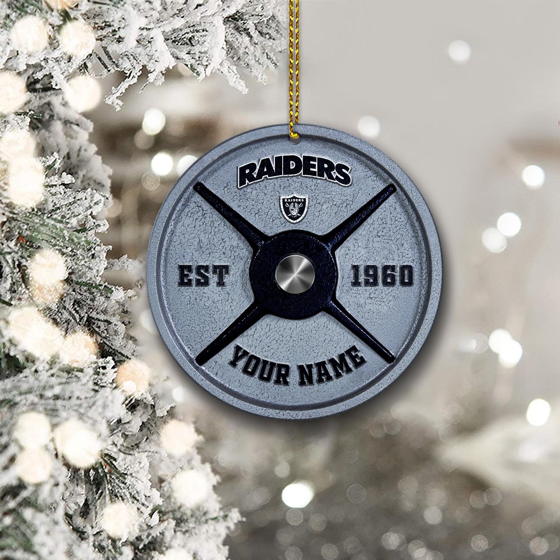 Las Vegas Raiders Fitness Circle Aluminium Custom Ornament 2 Side Trending New Arrivals H52884 ETUG311023
