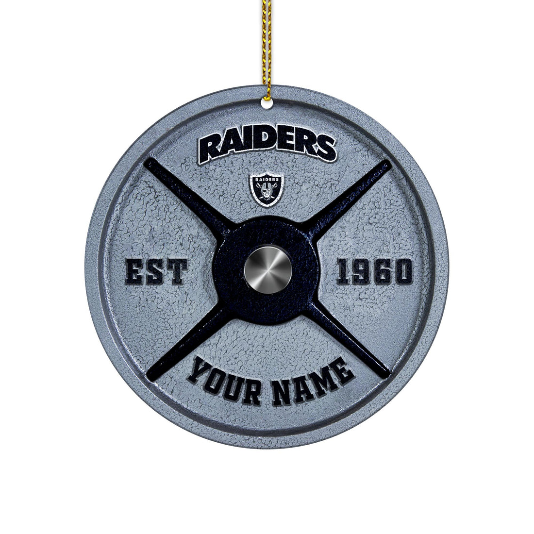 Las Vegas Raiders Fitness Circle Aluminium Custom Ornament 2 Side Trending New Arrivals H52884 ETUG311023
