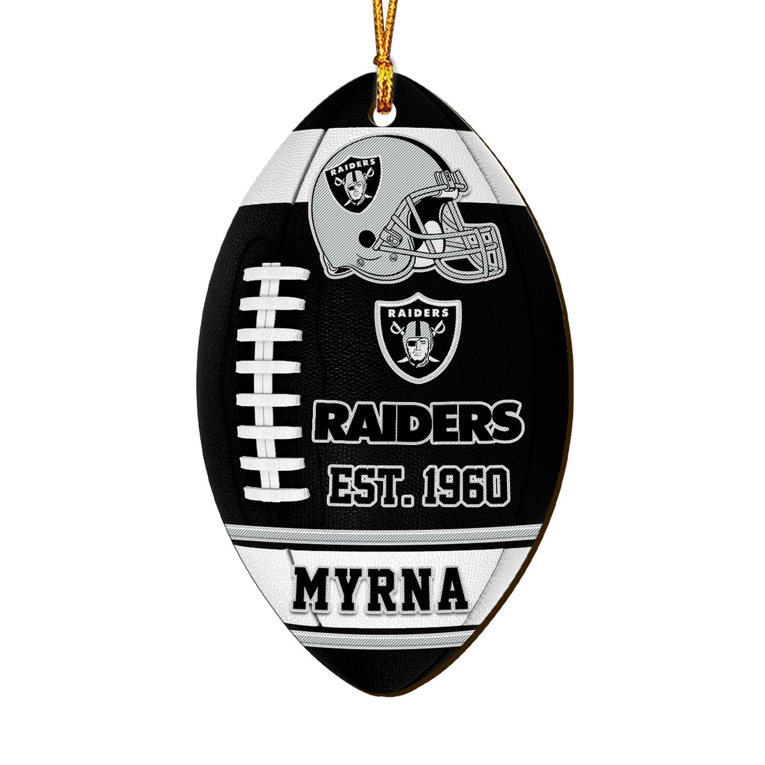 Las Vegas Raiders Wooden Ornament 2 Sides Personalized Your Name, Sport Team Ornament, Sport Hanging Decorations, Sport Gifts