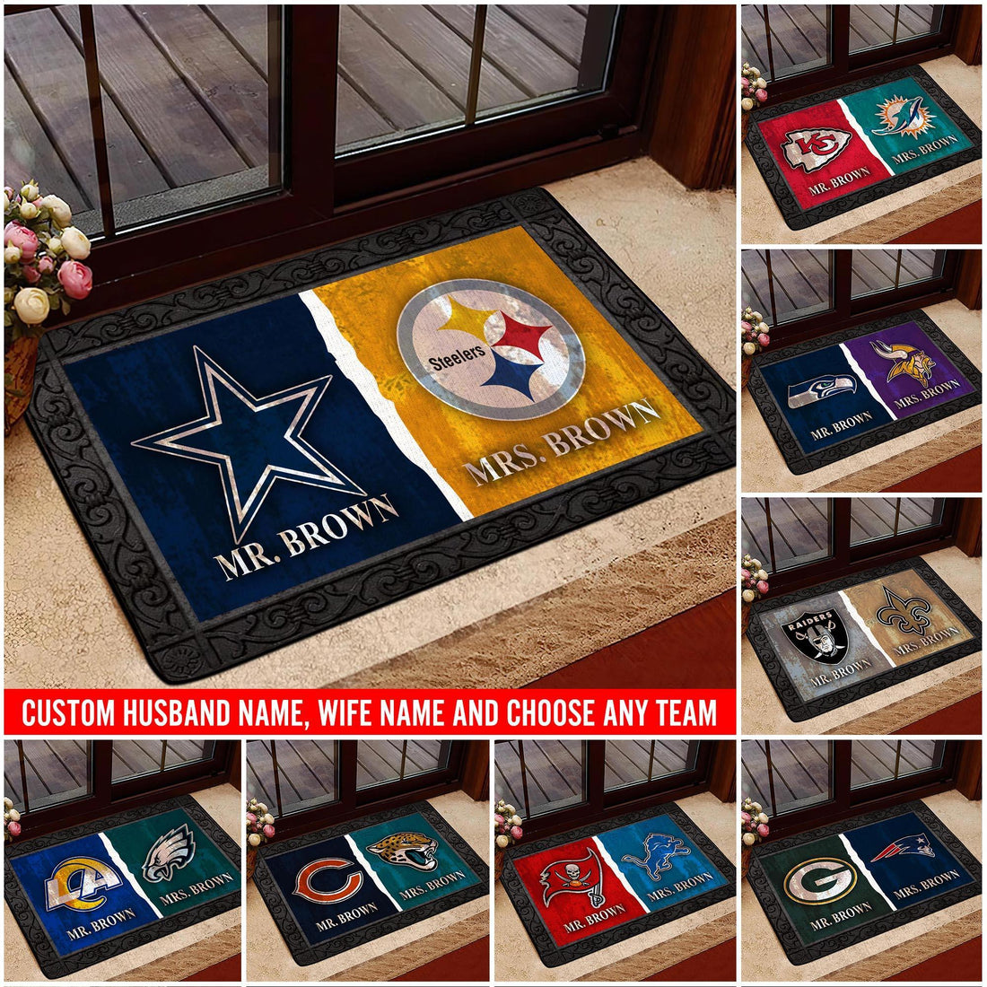 LASport247 HOUSE DIVIDED Doormat NL Custom Doormat Any Team, Any League All Over Printed DM15(6228)