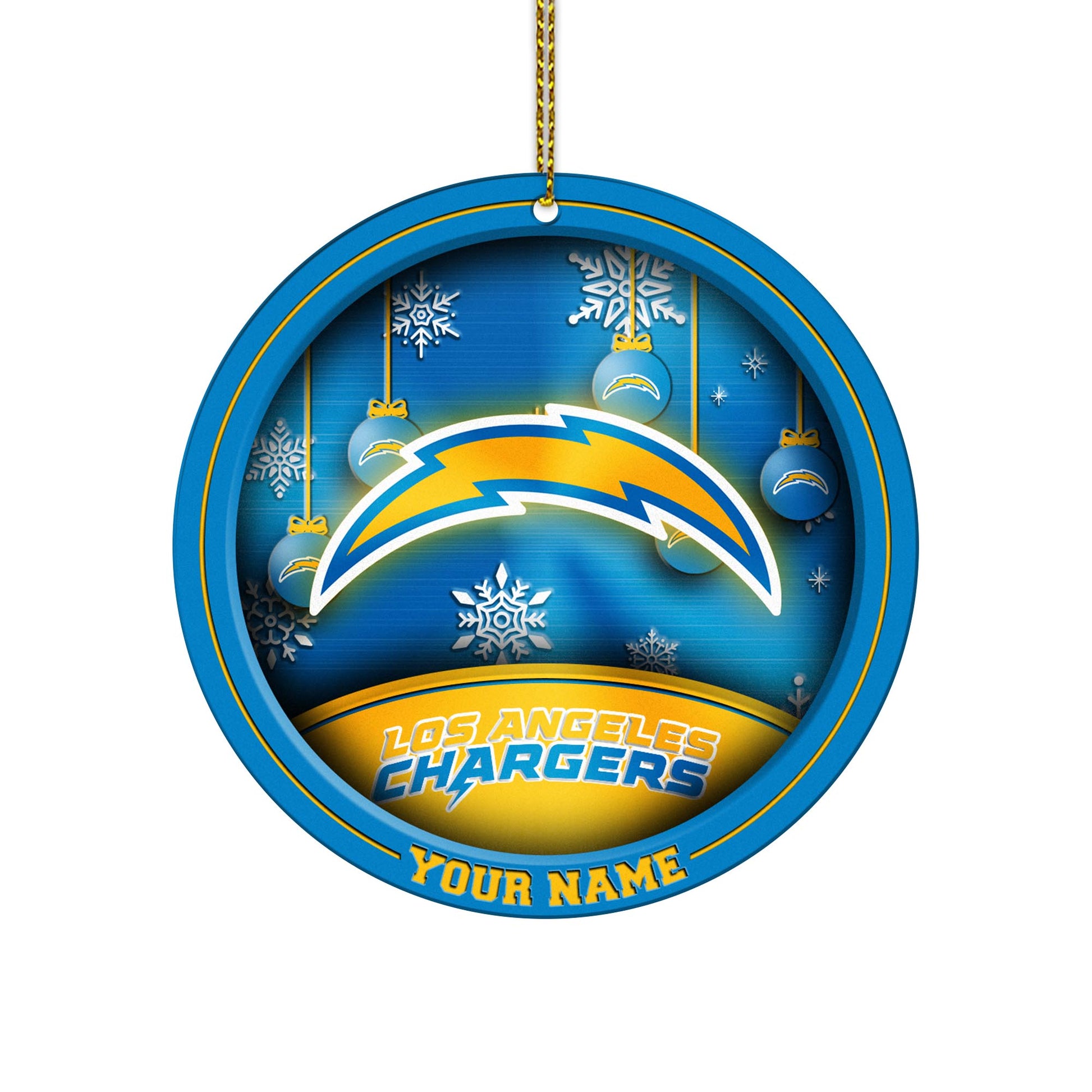 Los Angeles Chargers Circle Aluminium Custom Ornament 2 Side Trending New Arrivals H52912 ETUG311023