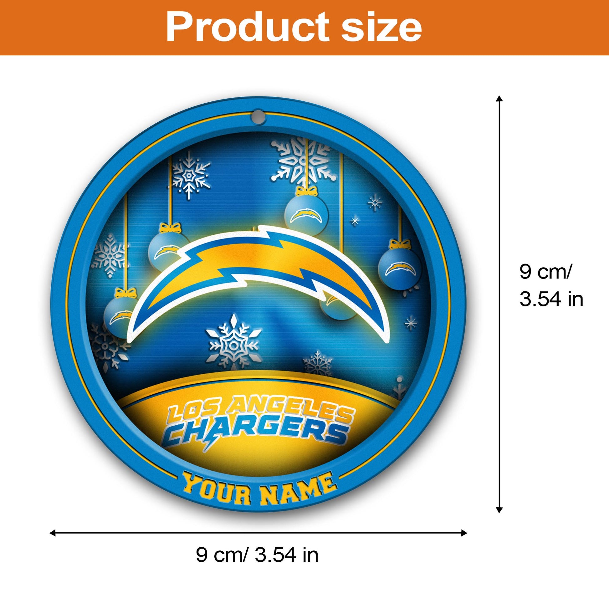 Los Angeles Chargers Circle Aluminium Custom Ornament 2 Side Trending New Arrivals H52912 ETUG311023