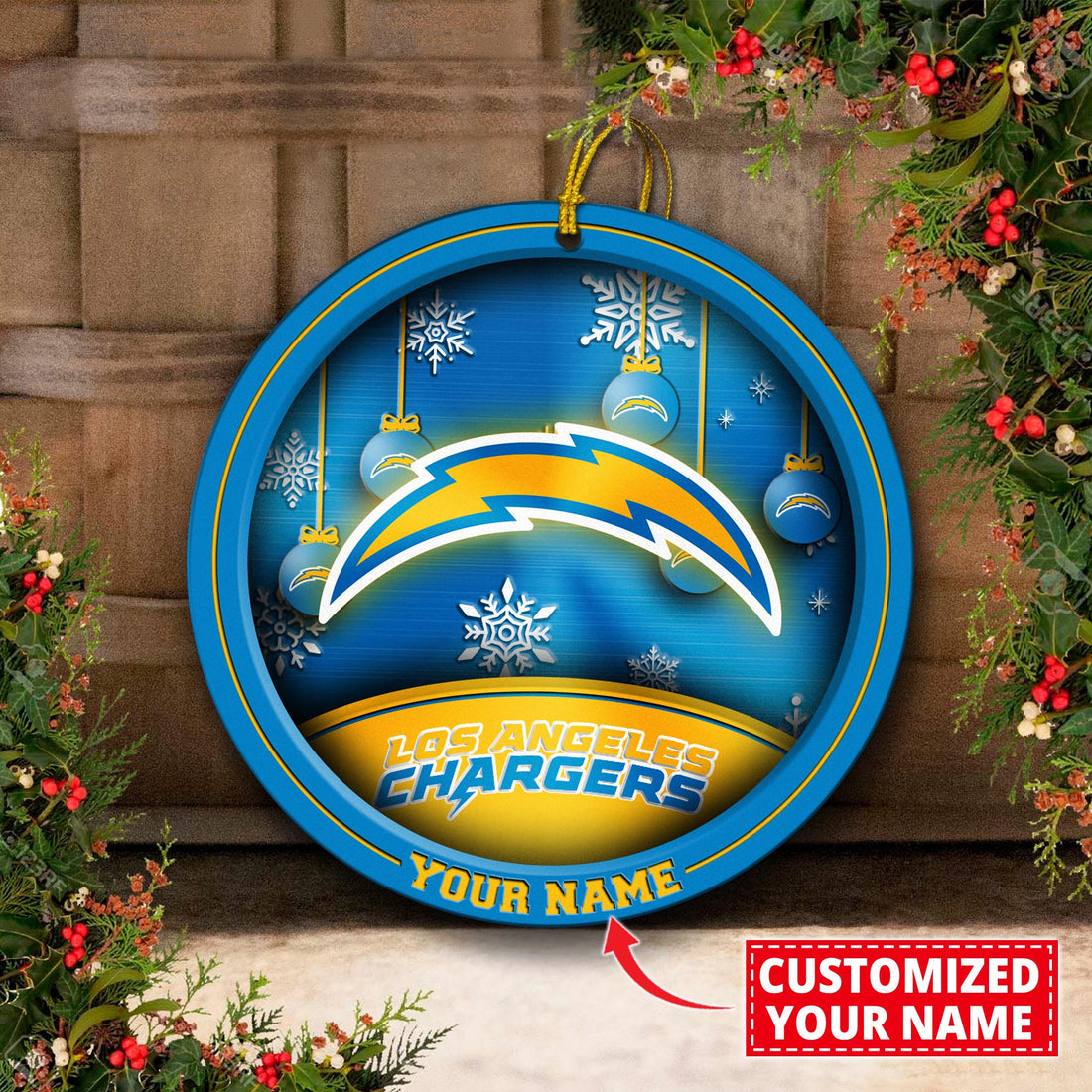 Los Angeles Chargers Circle Aluminium Custom Ornament 2 Side Trending New Arrivals H52912 ETUG311023