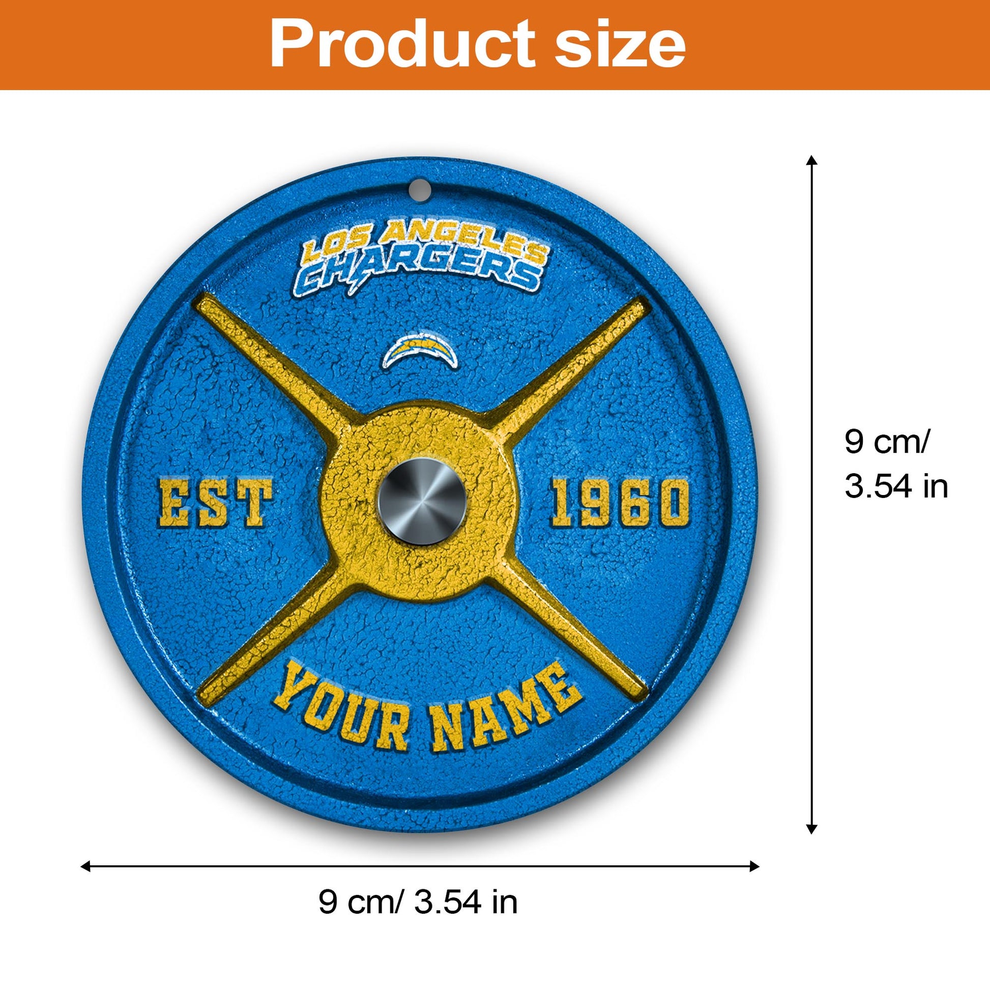 Los Angeles Chargers Fitness Circle Aluminium Custom Ornament 2 Side Trending New Arrivals H52884 ETUG311023