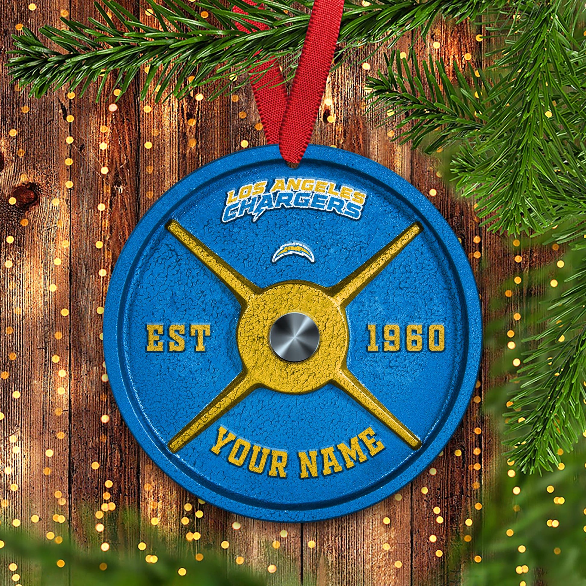 Los Angeles Chargers Fitness Circle Aluminium Custom Ornament 2 Side Trending New Arrivals H52884 ETUG311023