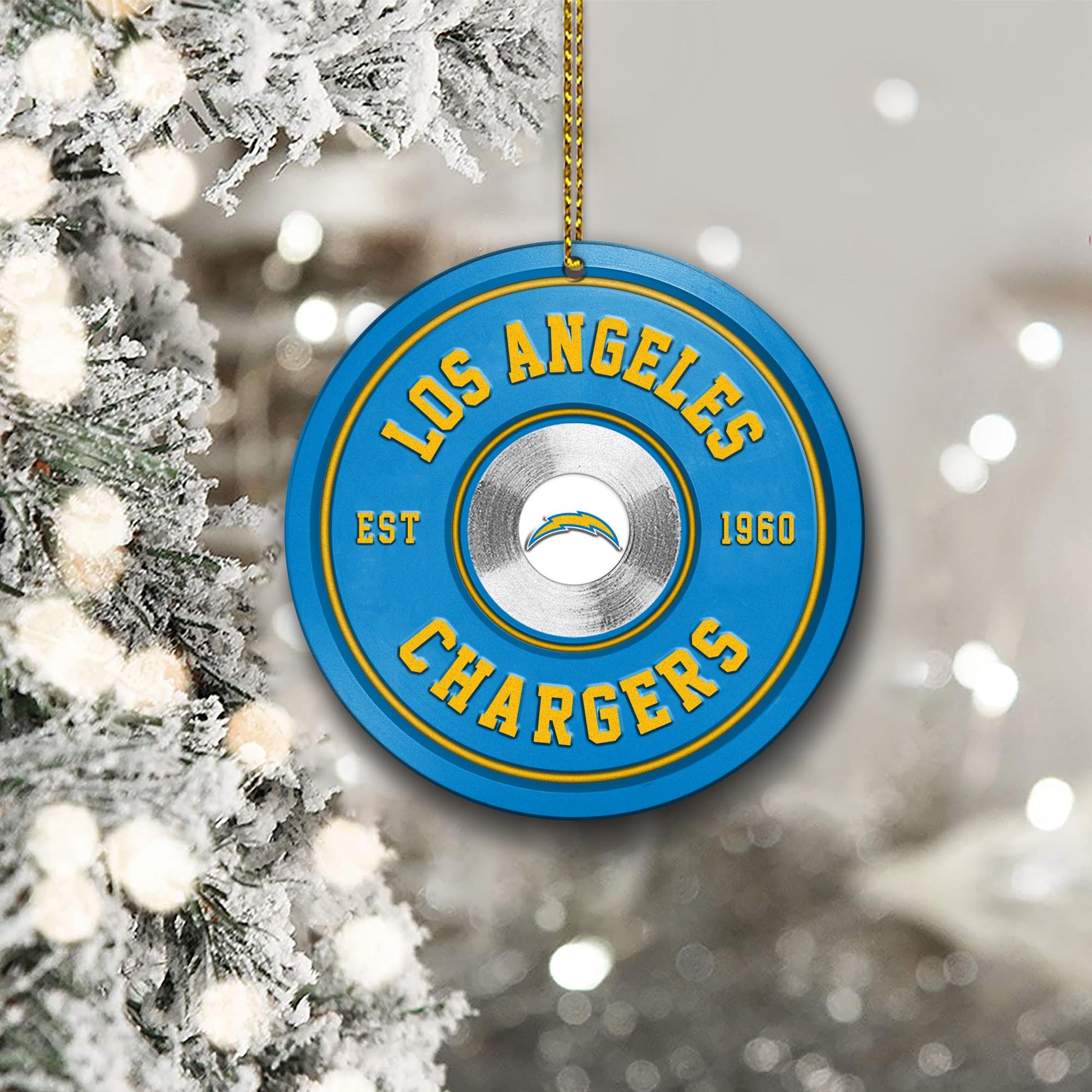 Los Angeles Chargers Fitness Circle Aluminium Ornament 2 Side Trending New Arrivals H52883 ETUG311023