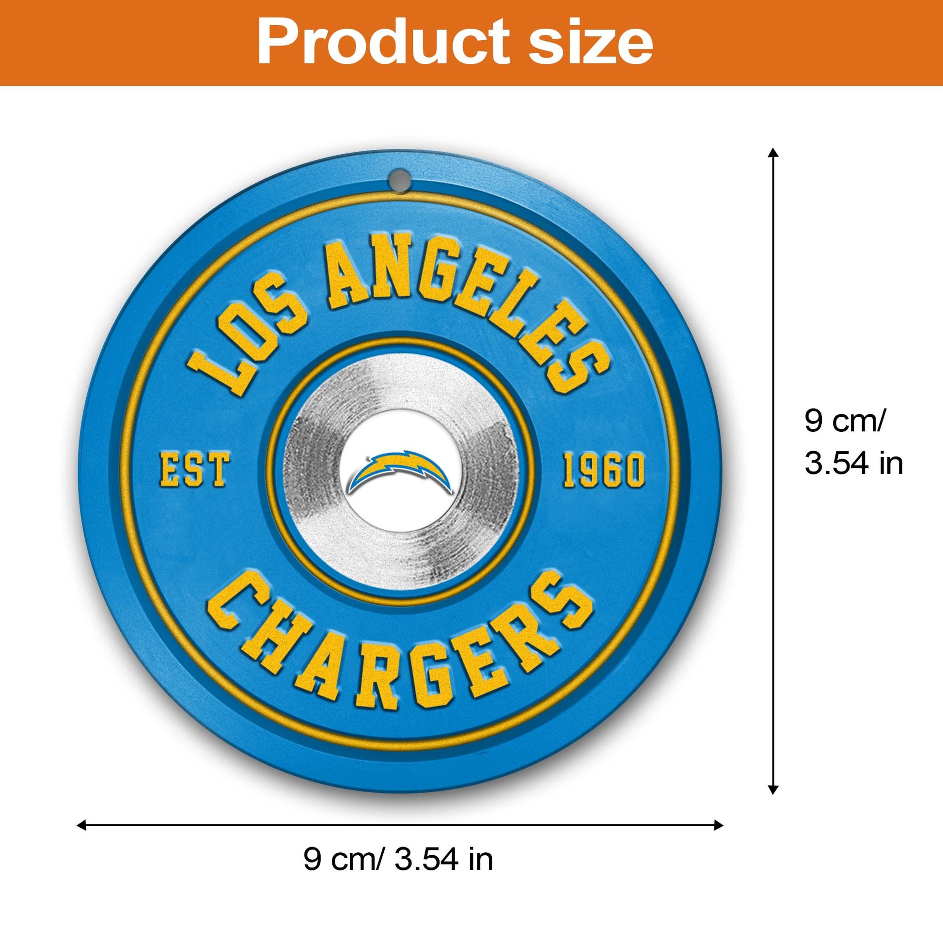 Los Angeles Chargers Fitness Circle Aluminium Ornament 2 Side Trending New Arrivals H52883 ETUG311023
