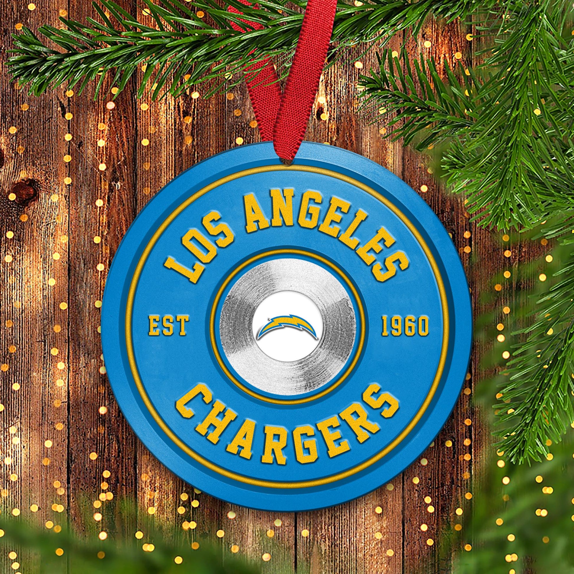 Los Angeles Chargers Fitness Circle Aluminium Ornament 2 Side Trending New Arrivals H52883 ETUG311023