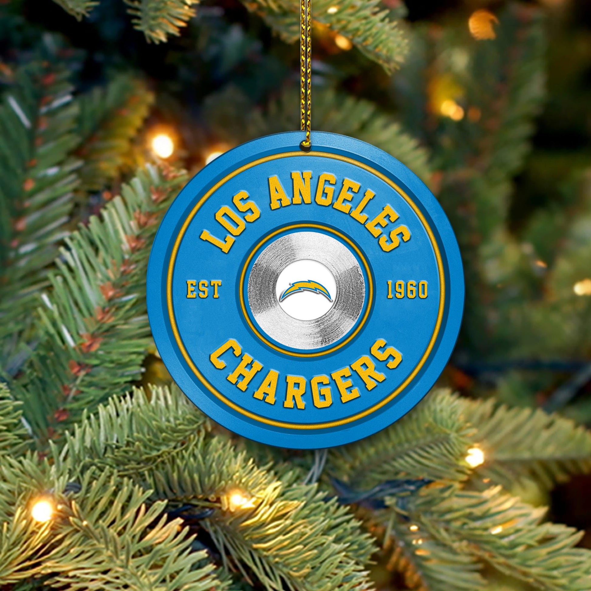 Los Angeles Chargers Fitness Circle Aluminium Ornament 2 Side Trending New Arrivals H52883 ETUG311023
