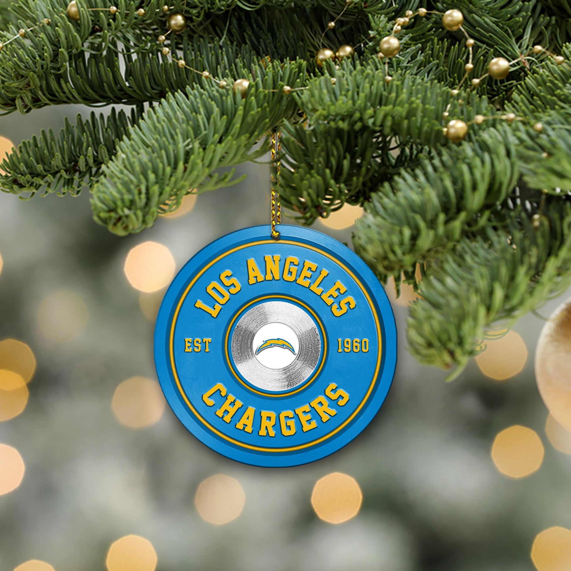 Los Angeles Chargers Fitness Circle Aluminium Ornament 2 Side Trending New Arrivals H52883 ETUG311023