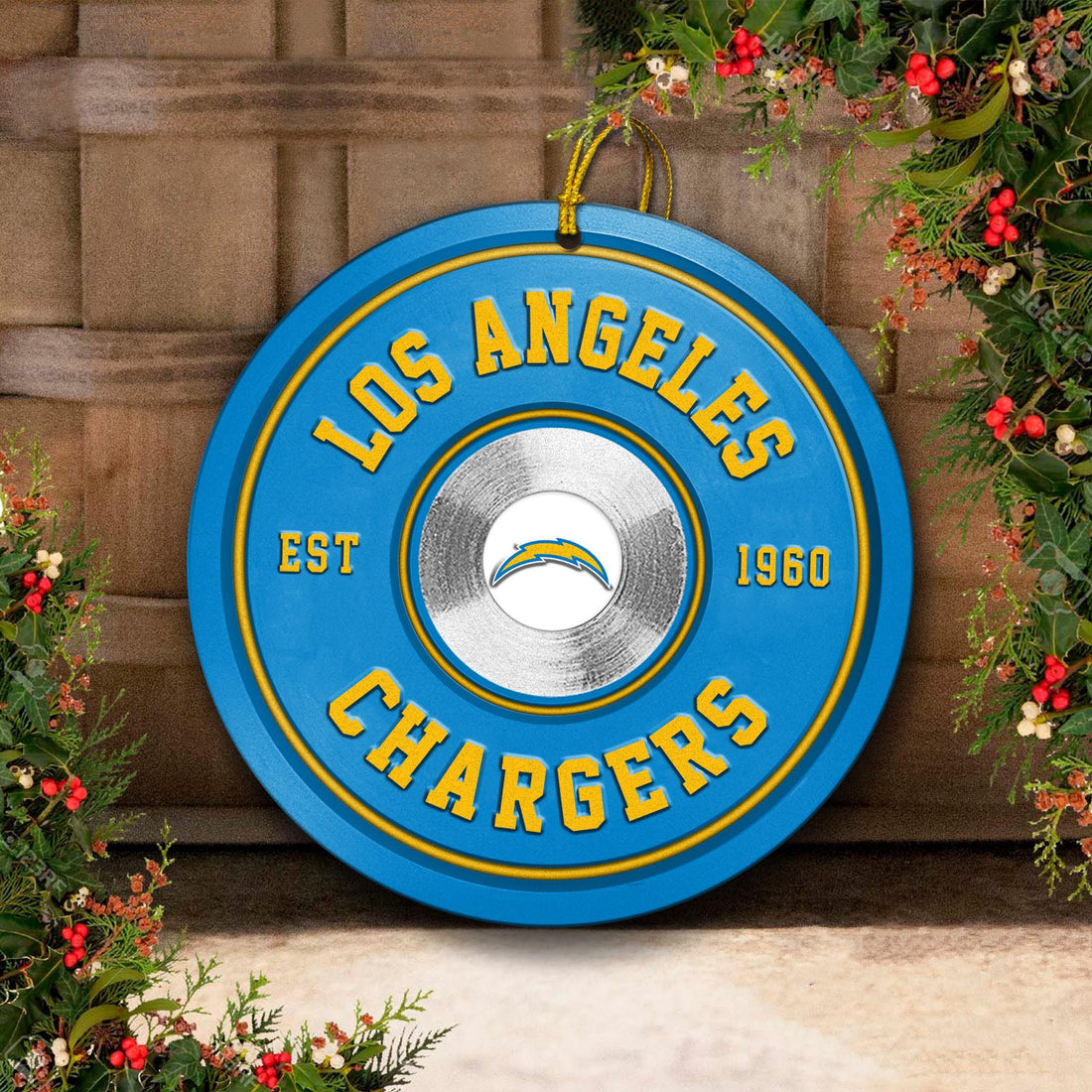 Los Angeles Chargers Fitness Circle Aluminium Ornament 2 Side Trending New Arrivals H52883 ETUG311023
