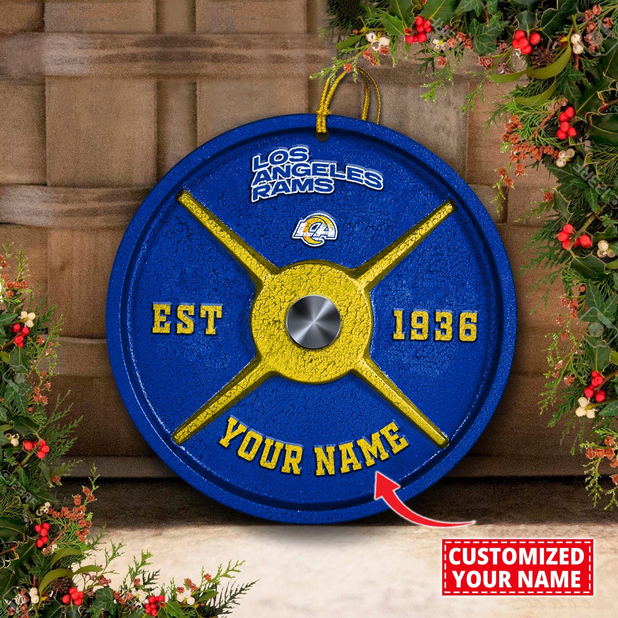 Los Angeles Rams Fitness Circle Aluminium Custom Ornament 2 Side Trending New Arrivals H52884 ETUG311023